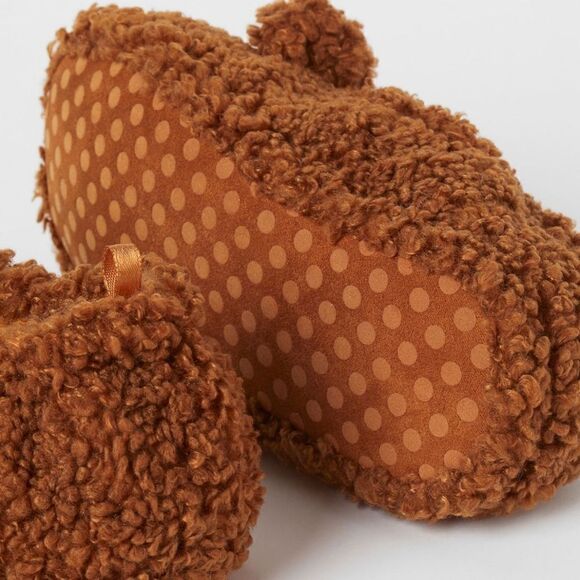 Soft teddy bear slippers  - Picture 2 of 3